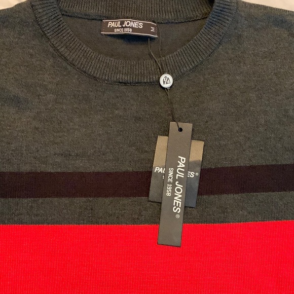 Sweater Long Sleeve Crew Neck Pullover Knitwear top black& red! - Picture 7 of 9